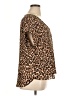 Bold Elements 100% Polyester Animal Print Brown Short Sleeve Blouse Size XL - photo 4