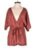 Lulus Stripes Burgundy Romper Size S - photo 1