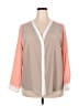 Elementz 100% Polyester Color Block Tan 3/4 Sleeve Blouse Size 2X - photo 1
