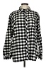 Lands' End Checkered-gingham Black Long Sleeve Button-Down Shirt Size M - photo 1