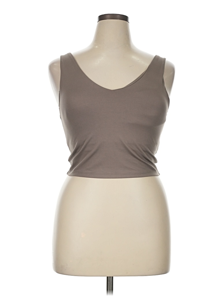 Pre-owned All In Motion Tank Top Brown Strapless Neckline Tops