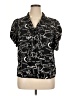 Alice Blue 100% Polyester Print Black Short Sleeve Blouse Size XL - photo 1