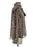 Aqua Paisley Black Long Sleeve Blouse Size S - photo 4
