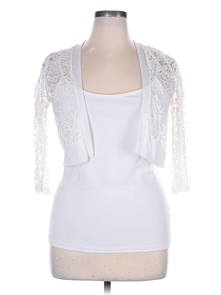 Pre-owned Assorted Brands Cardigan Sweater In White