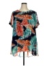 Vince Camuto 100% Polyester Tropical Teal Short Sleeve Blouse Size 1X - photo 1
