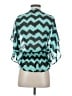 American Dream 100% Polyester Teal Short Sleeve Blouse Size XS - photo 2