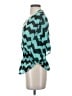 American Dream 100% Polyester Teal Short Sleeve Blouse Size XS - photo 5