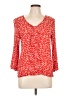 19 Cooper 100% Rayon Red 3/4 Sleeve Blouse Size L - photo 1