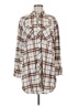 Passport Plaid Brown 3/4 Sleeve Blouse Size M - photo 1
