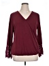 Thalia Sodi Burgundy Long Sleeve Blouse Size XL - photo 1