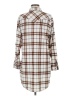Passport Plaid Brown 3/4 Sleeve Blouse Size M - photo 2