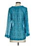 Patterson J. Kincaid 100% Polyester Teal Long Sleeve Blouse Size S - photo 2