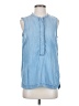 J.Crew 100% Lyocell Blue Sleeveless Button-Down Shirt Size 0 - photo 1