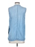 J.Crew 100% Lyocell Blue Sleeveless Button-Down Shirt Size 0 - photo 2