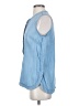 J.Crew 100% Lyocell Blue Sleeveless Button-Down Shirt Size 0 - photo 5