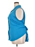 Worthington Blue Sleeveless Button-Down Shirt Size 3X - photo 5
