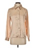 Kathie Lee 100% Polyester Color Block Tan Long Sleeve Blouse Size 4 - photo 1