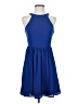 Express 100% Polyester Solid Blue Cocktail Dress Size 4 - photo 1