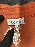 ACOA collection 100% Polyester Polka Dots Orange Long Sleeve Blouse Size S - photo 4