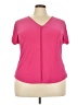 Bar III Pink Short Sleeve Blouse Size 3X - photo 1
