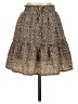 Lily Rain 100% Polyester Animal Print Brown Casual Skirt Size S - photo 1
