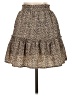 Lily Rain 100% Polyester Animal Print Brown Casual Skirt Size S - photo 2