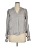 MELLODAY 100% Polyester Metallic Gray Long Sleeve Blouse Size XL - photo 1