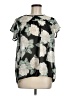 Downeast Floral Black Short Sleeve Blouse Size M - photo 1