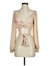 Em & Elle 100% Polyester Tan Long Sleeve Blouse Size S - photo 1