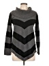 I.N. Studio 100% Acrylic Chevron-herringbone Gray Turtleneck Sweater Size L (petite) - photo 1