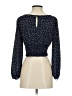 BB Dakota 100% Polyester Polka Dots Black Blue Long Sleeve Top Size S - photo 2