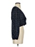 BB Dakota 100% Polyester Polka Dots Black Blue Long Sleeve Top Size S - photo 4
