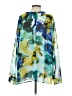 Calvin Klein 100% Polyester Floral Green Teal Long Sleeve Blouse Size no size - photo 2