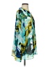 Calvin Klein 100% Polyester Floral Green Teal Long Sleeve Blouse Size no size - photo 4