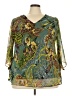 Signature 100% Polyester Green 3/4 Sleeve Blouse Size 2X - photo 1