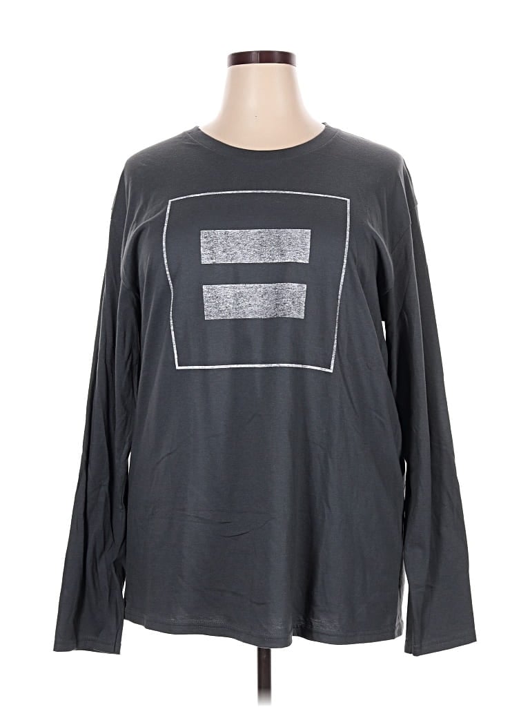 Pre-owned Bayside Long Sleeve T-shirt In Gray