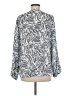 Passport Animal Print Silver Long Sleeve Blouse Size M - photo 2