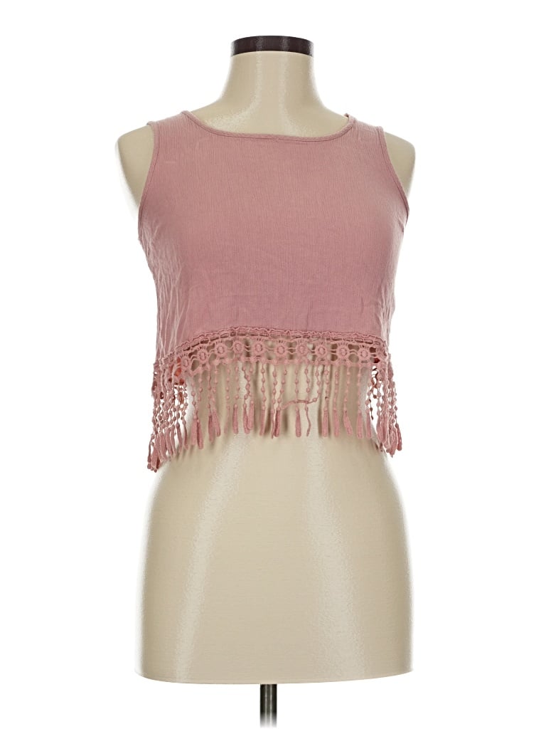 Pre-owned Papaya Sleeveless Top Pink Halter Neckline Tops