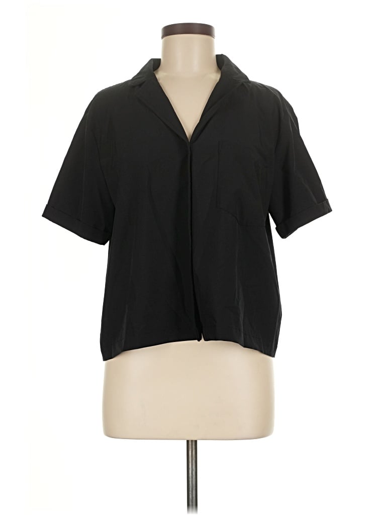 Pre-owned Modern Works Short Sleeve Blouse In Black