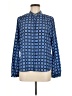 MICHAEL Michael Kors 100% Polyester Polka Dots Blue Long Sleeve Blouse Size L - photo 1