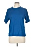Asics 100% Polyester Solid Blue Short Sleeve T-Shirt Size L - photo 1