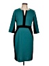 Homeyee Color Block Teal Cocktail Dress Size 10 - photo 1