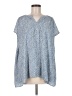 Daisies 100% Polyester Blue Short Sleeve Blouse Size M - photo 1