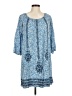 uncle frank 100% Rayon Paisley Blue Casual Dress Size M - photo 1