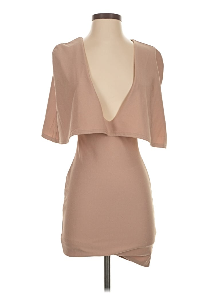 Missguided Cocktail Dress: Tan Dresses - Size Small