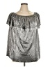 MICHAEL Michael Kors Metallic Silver Short Sleeve Blouse Size 1X - photo 1