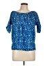 Escapada Blue Short Sleeve Blouse Size L - photo 1