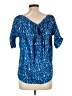 Escapada Blue Short Sleeve Blouse Size L - photo 2