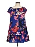 Boohoo 100% Polyester Tropical Blue Casual Dress Size 8 - photo 1