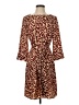 H&M 100% Polyester Animal Print Brown Casual Dress Size 4 - photo 1